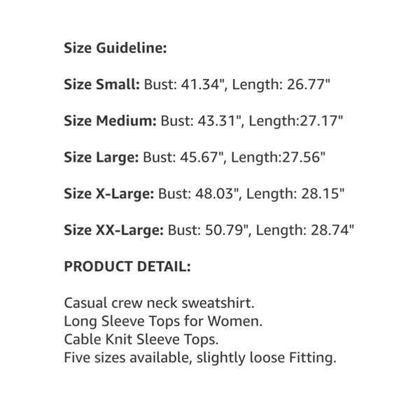 New OFEEFAN Crewneck Sweatshirts Cable Knit Sleeve Lightweight Brick Red Women’s - Picture 11 of 12